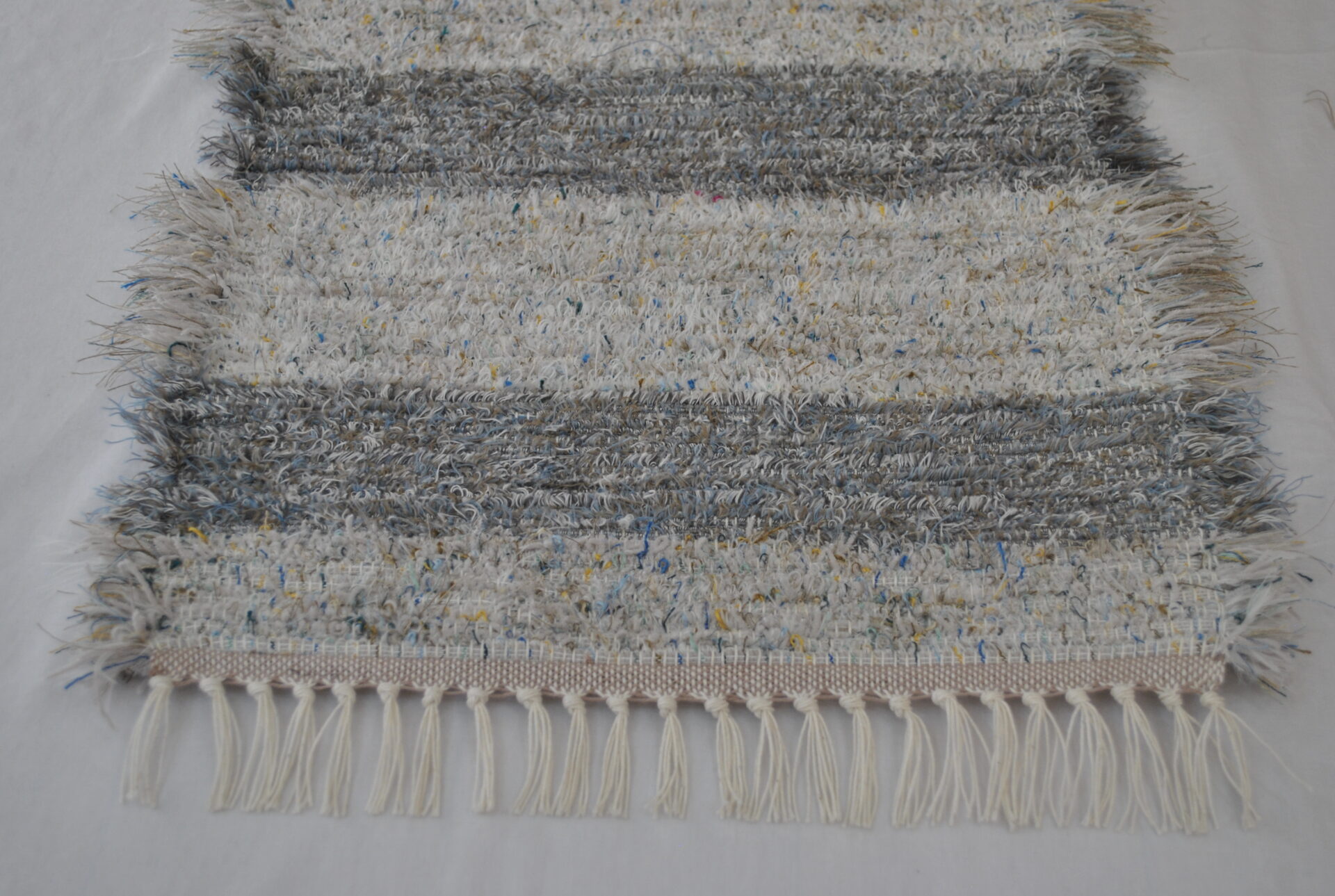 Fluffy Rug, Wide Stripe Greys, 26x18 - Image 7